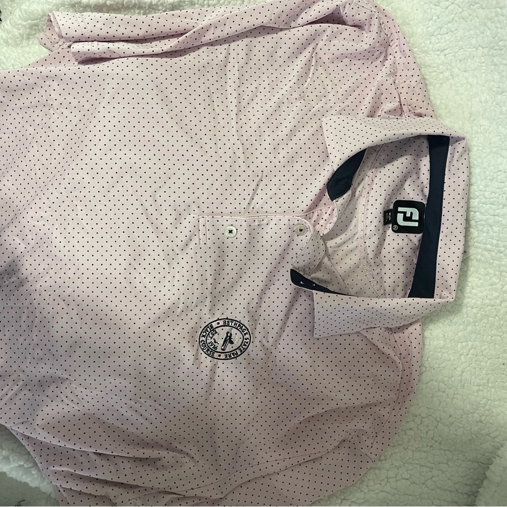 FootJoy Pink and Black Polo with Sporty Texture